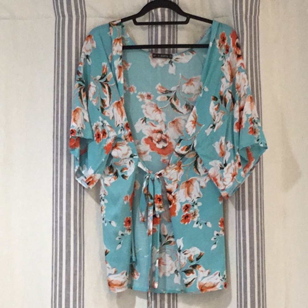 Zauful floral print kimono/cardigan